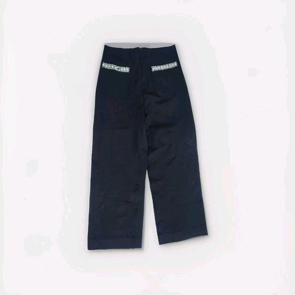 The Colette Cropped Wide-Leg Pants by Maeve: Rhinestone Pocket Edition 29 - Picture 4 of 9